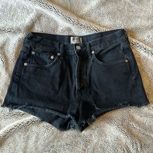 Agolde Parker Black Denim Shorts